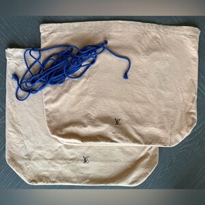 2 Large Louis Vuitton Tan Dust Bags with Drawstrings. (Slight color transfer)